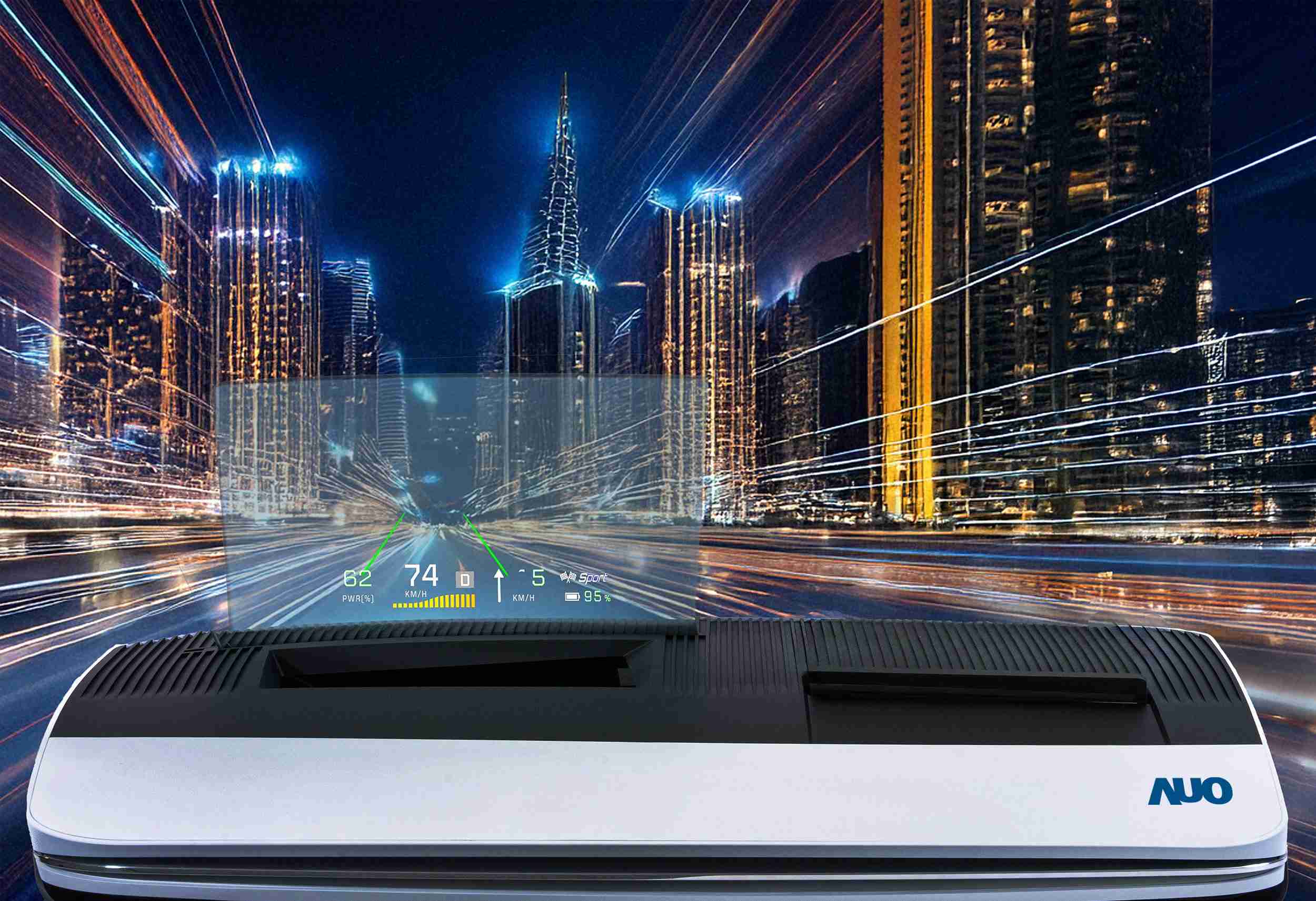 PG国际推出13吋Micro LED抬头显示器，，，提供高入眼亮度、、高色彩饱和度的显示质量，，，，在阳光下或黑暗中都清晰可见，，并利用Micro LED模块体积小的优势，，，解决车用空间有限的痛点